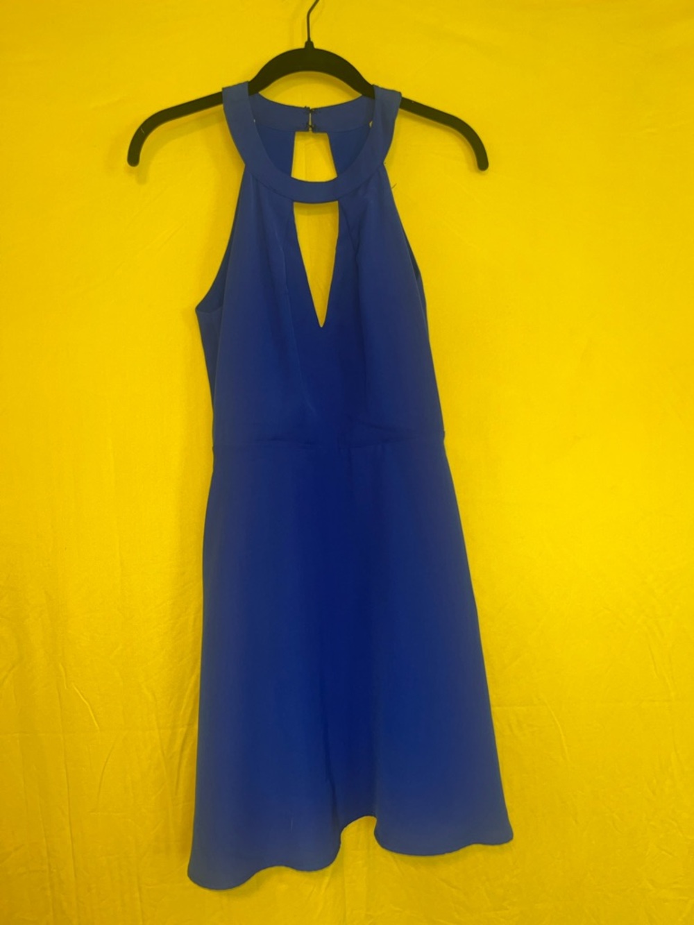 One-Shoulder Royal Blue Keyhole Dress